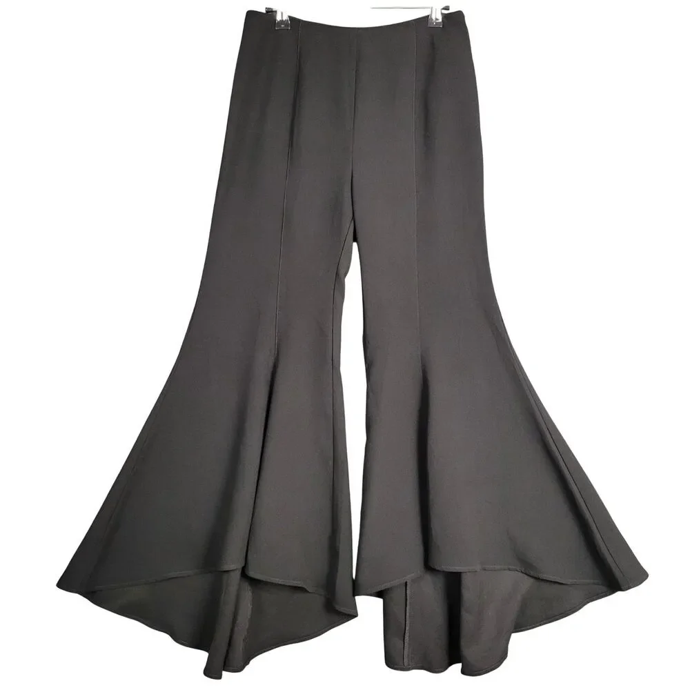 BY ANTHROPOLOGIE OB1096198 Black Zinnia High Rise Tulip Hem Pants Boho SIZE 2 - Picture 2 of 14